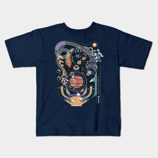 Pinball Space Machine by Tobe Fonseca Kids T-Shirt by Tobe_Fonseca